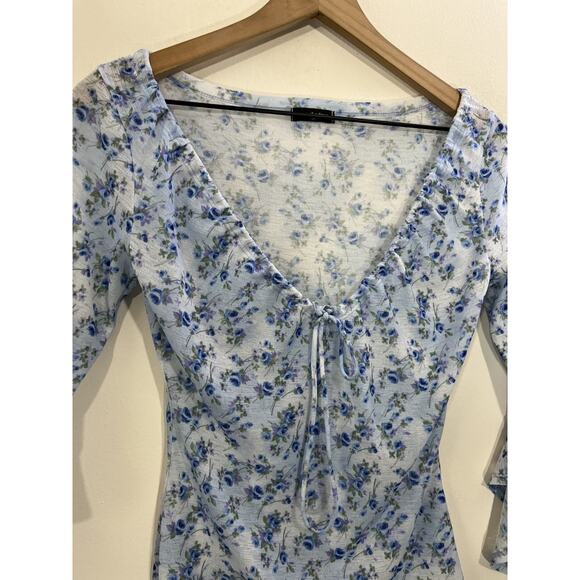 Y2K Coquette Romantic Fairy Floral Top M Cottagecore Goblin Whimsical Parisian - Picture 5 of 12